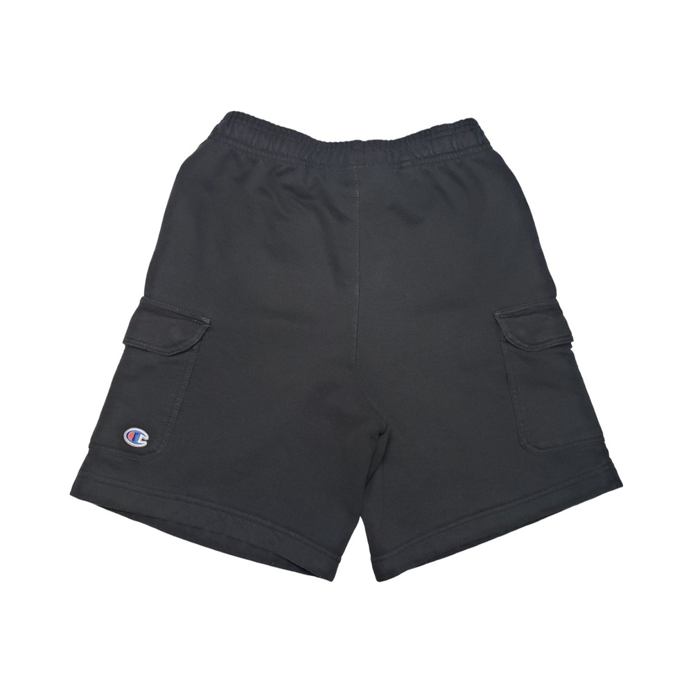 Champion Mens Black Fleece Cargo Shorts Elastic Waist Small 863293 003